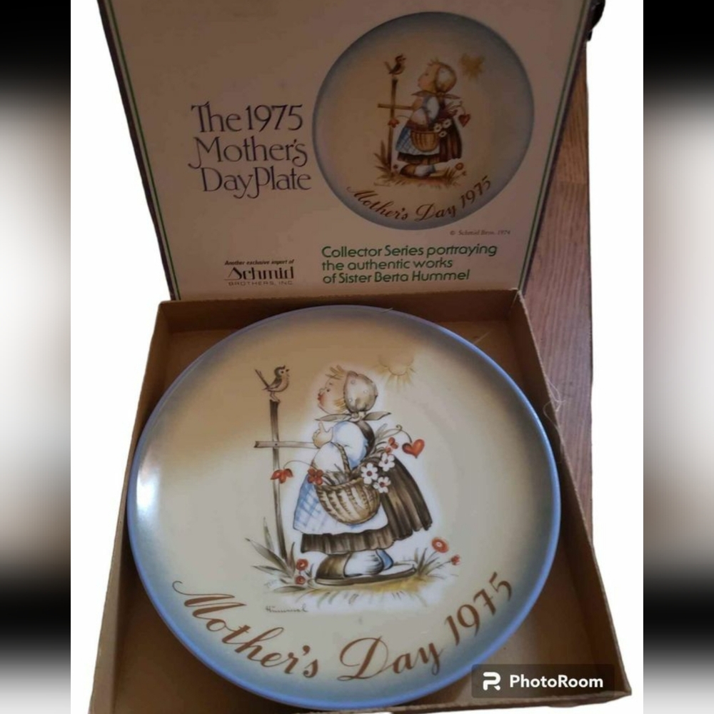 Vtg Limited Edition Schmid Mother's Day 1975 Plate Sister Berta